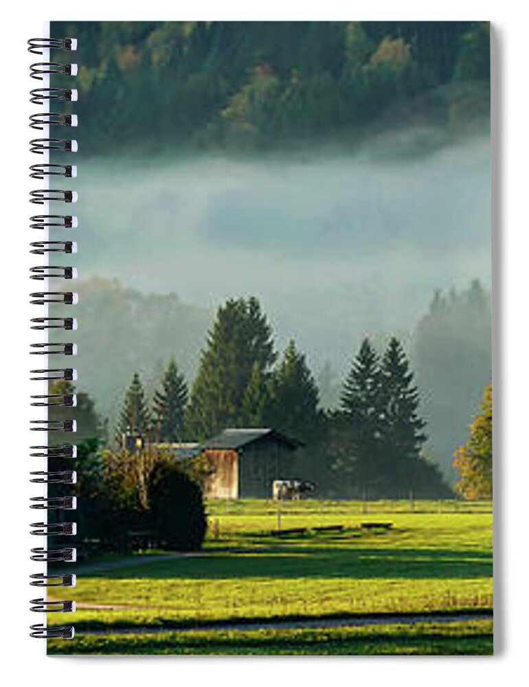 Germany Spiral Notebook featuring the photograph An Autumn Morning In Germany #1 by Mountain Dreams