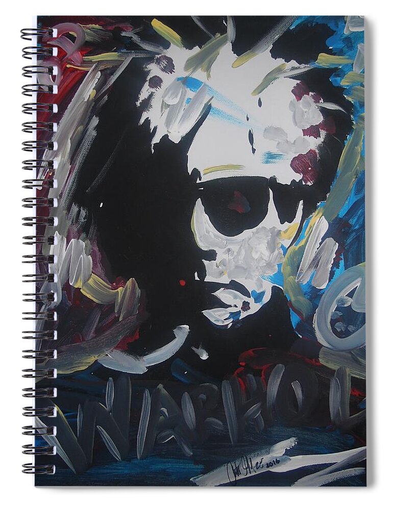 Warhol Spiral Notebook featuring the painting Andy Andy #1 by Antonio Moore