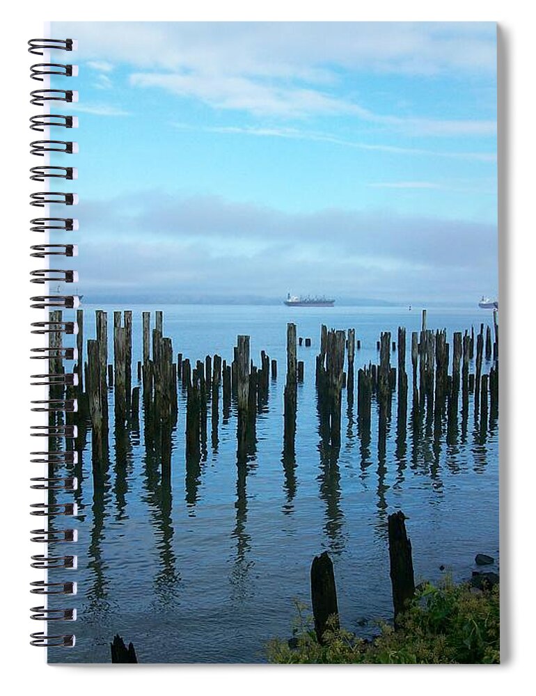 Ships Spiral Notebook featuring the photograph Astoria Ships II #1 by Quin Sweetman