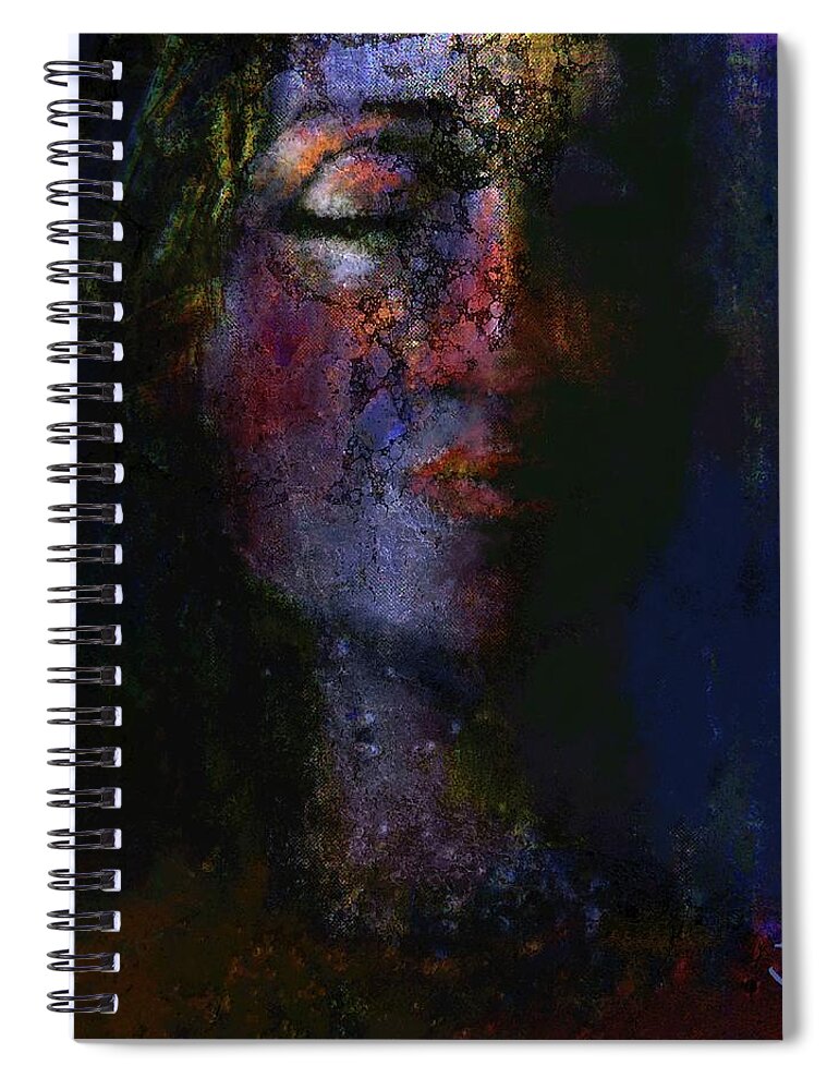 Face Spiral Notebook featuring the digital art At Peace #1 by Jim Vance