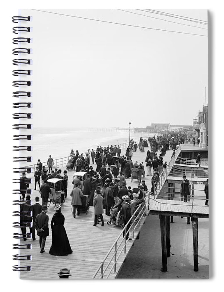1900 Spiral Notebook featuring the photograph Atlantic City: Boardwalk #1 by Granger
