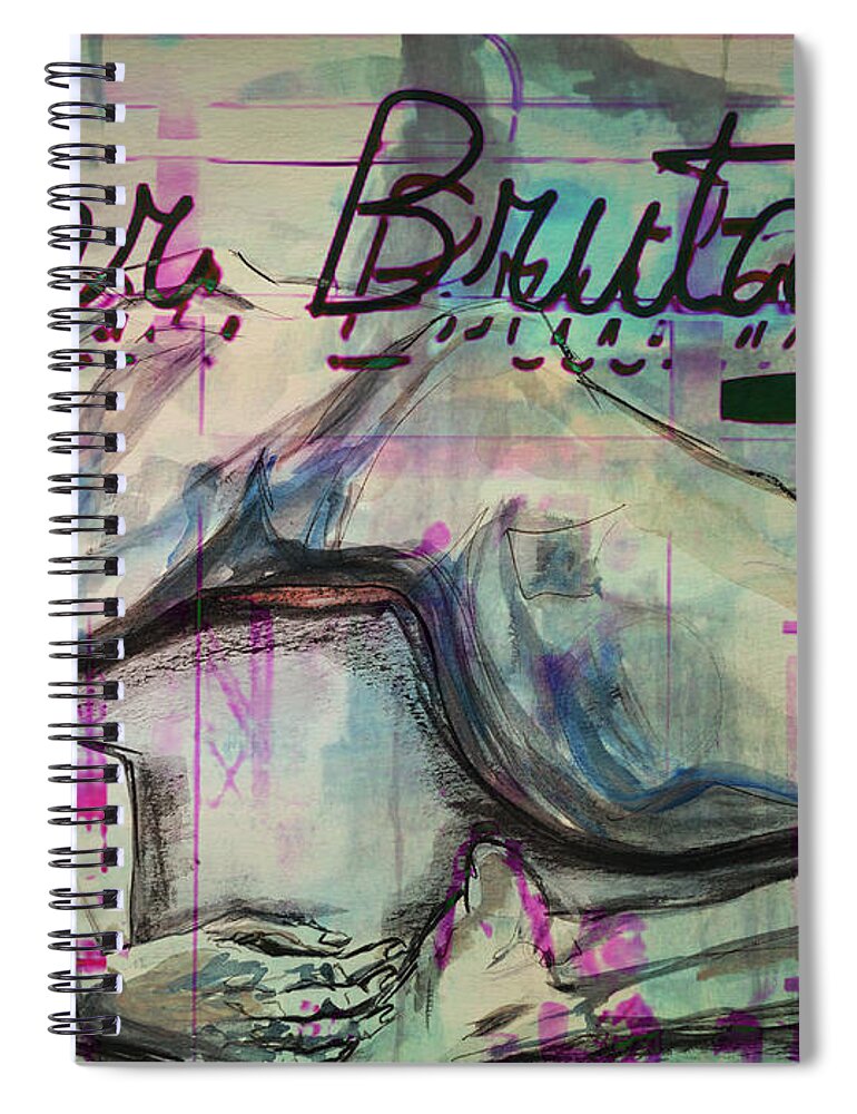 Nude Spiral Notebook featuring the digital art Bar Brutal #2 by Christel Roelandt