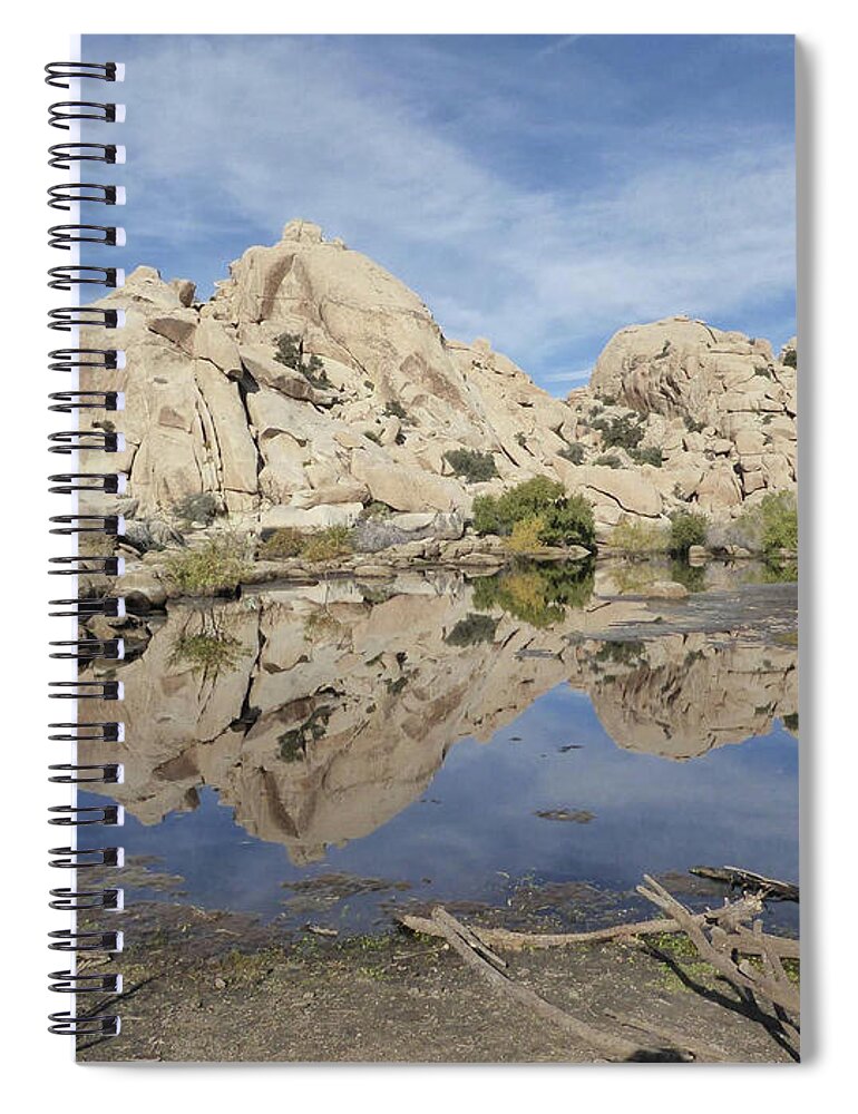 Desert Spiral Notebook featuring the photograph Barker Dam #1 by Barbara Prestridge