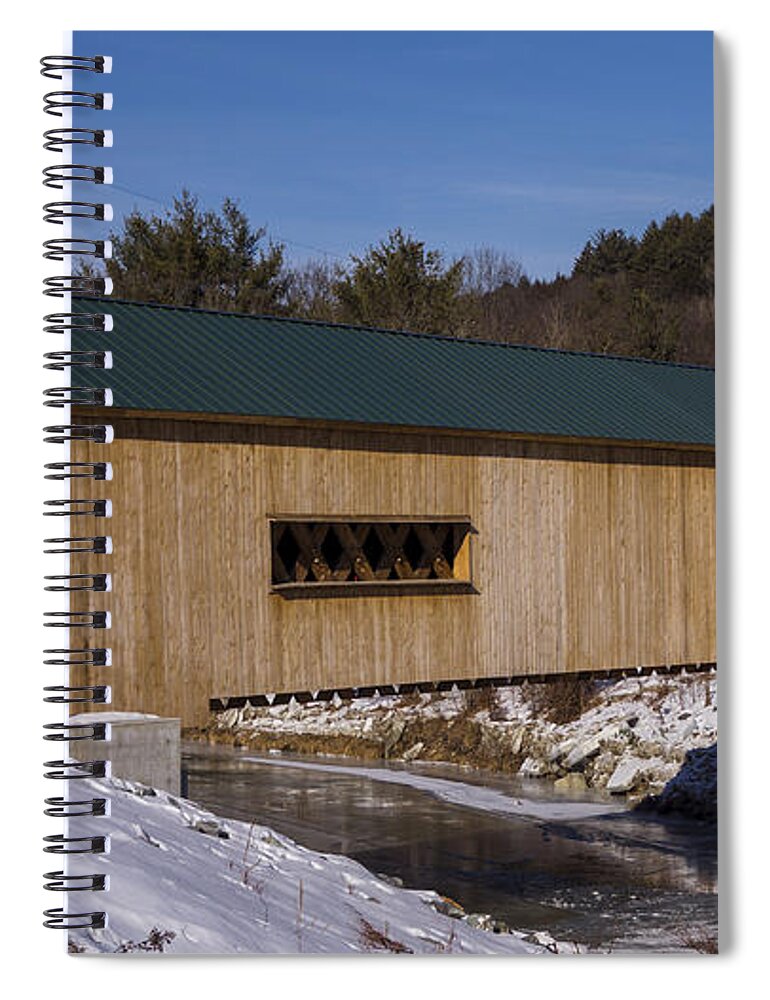 Bartonsville Covered Bridge Spiral Notebook featuring the photograph Bartonsville Covered Bridge #1 by Scenic Vermont Photography