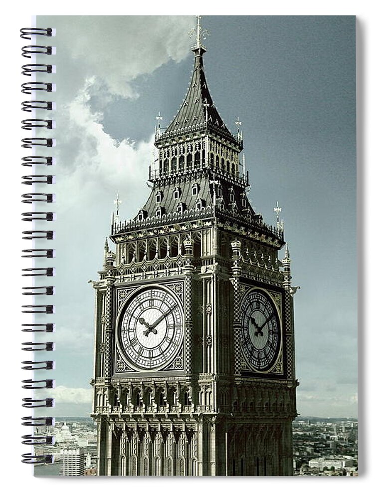 Big Ben Spiral Notebook featuring the photograph Big Ben #1 by Mariel Mcmeeking