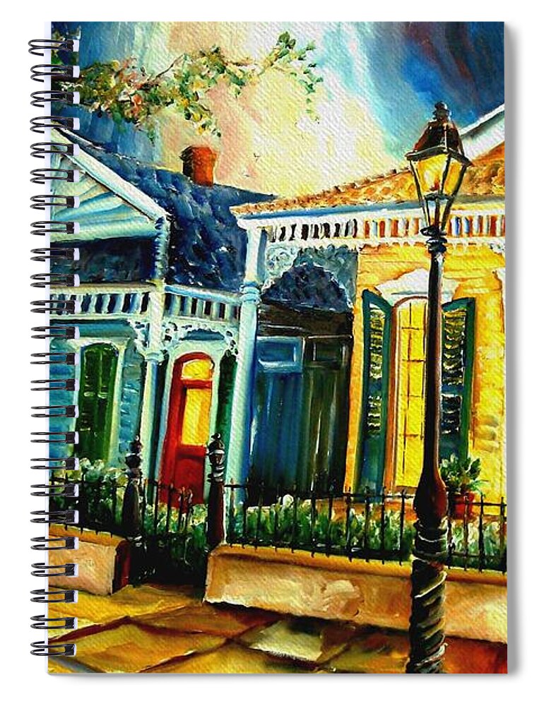 New Orleans Spiral Notebook featuring the painting Big Easy Neighborhood #1 by Diane Millsap