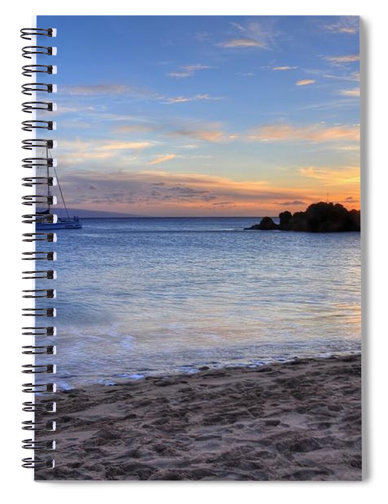 Ka'anapali Beach Spiral Notebook featuring the photograph Black Rock Sunset #1 by Kelly Wade