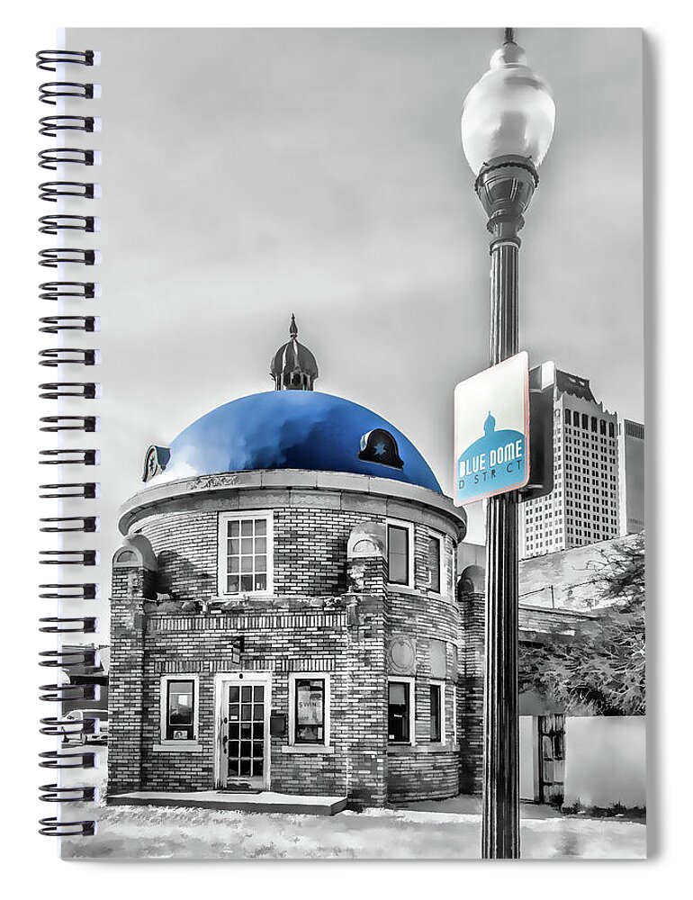 Blue Dome District Spiral Notebook featuring the photograph Blue Dome District #1 by Bert Peake