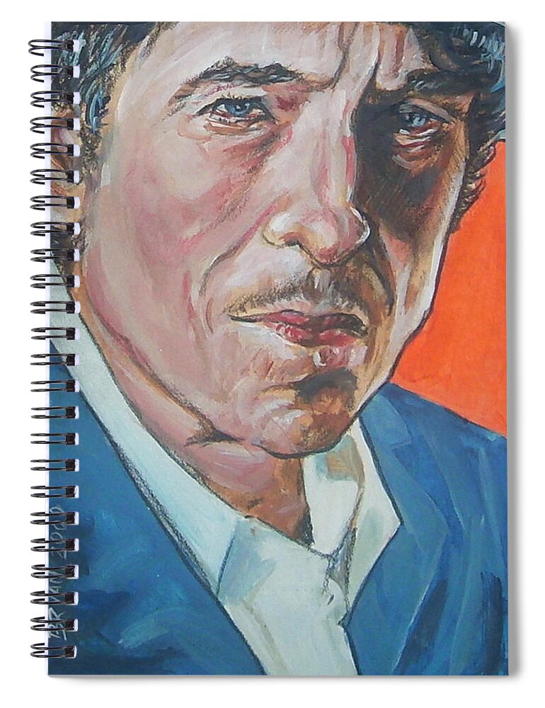 Bob Dylan Spiral Notebook featuring the painting Bob Dylan by Bryan Bustard