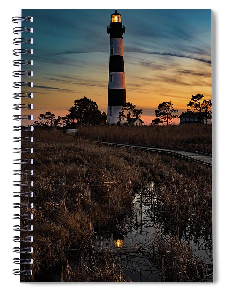 Bodie Spiral Notebook featuring the photograph Bodie Island Sunset #1 by Nick Noble