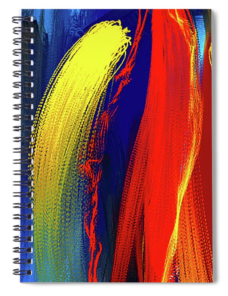 Bold Abstract Art Spiral Notebook featuring the painting Be Bold - Primary Colors Abstract Art by Lourry Legarde