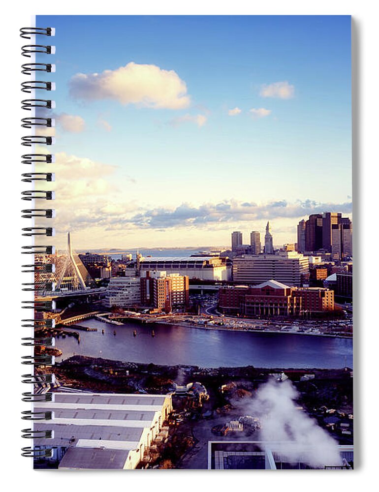 Boston Spiral Notebook featuring the photograph Boston Sunset #1 by Mountain Dreams