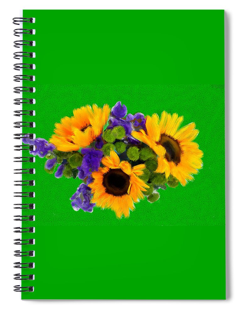 Colors Spiral Notebook featuring the painting Bunch of Pretty Flowers #1 by Bruce Nutting