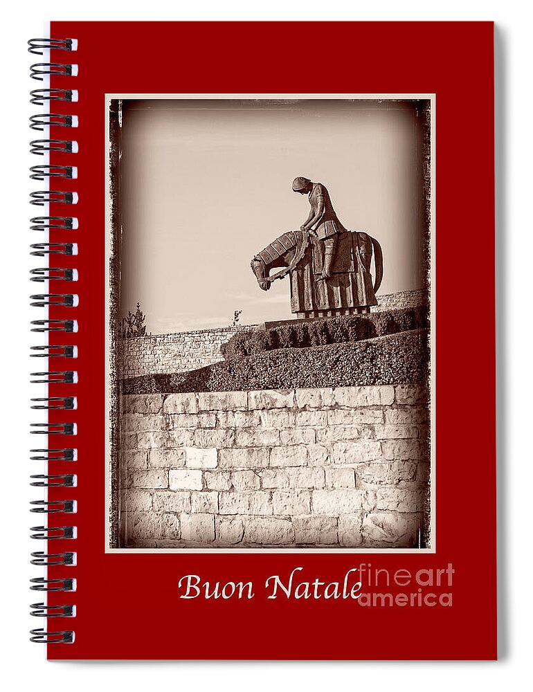 Italian Spiral Notebook featuring the photograph Buon Natale with St Francis #2 by Prints of Italy