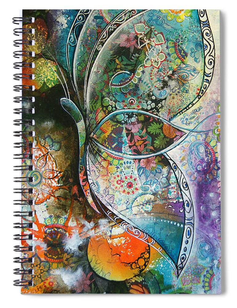 Butterfly Spiral Notebook featuring the painting Butterfly 1 by Reina Cottier