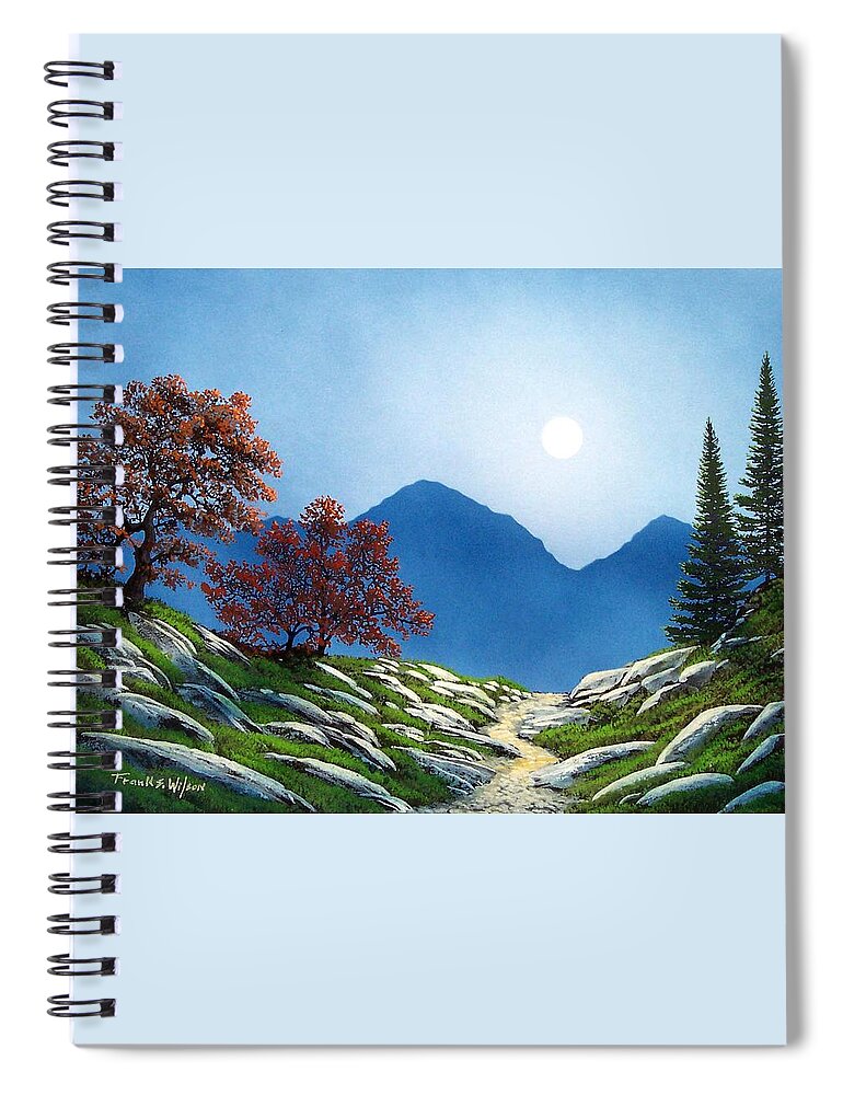 Landscape Spiral Notebook featuring the painting By The Light Of The Moon #2 by Frank Wilson