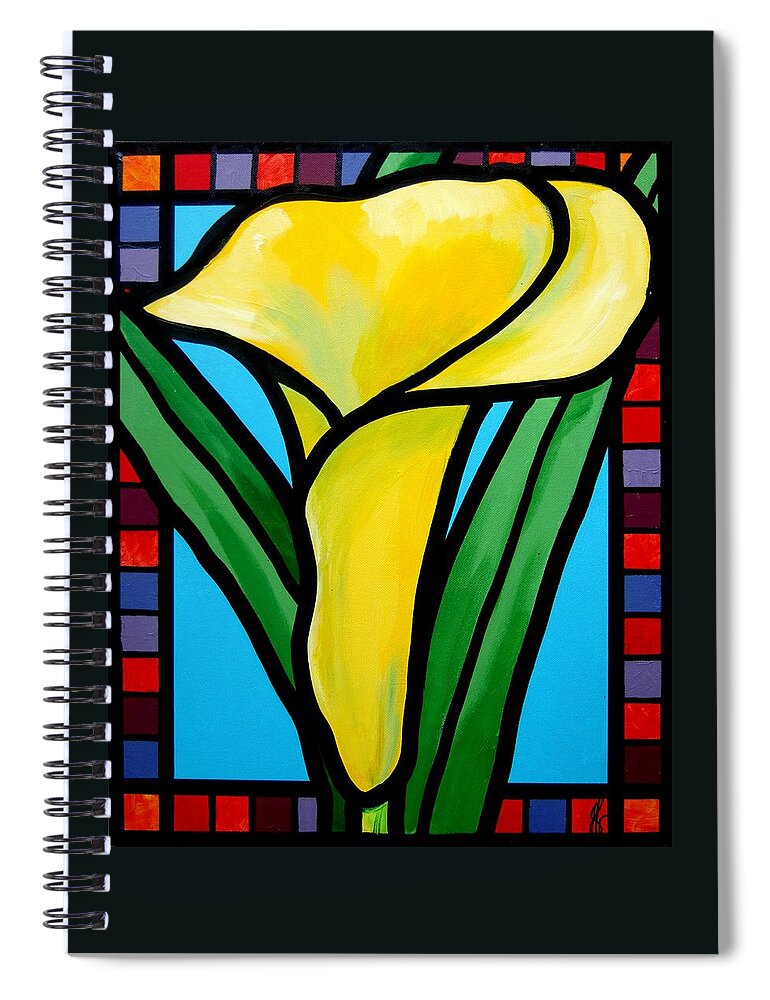 Cala Lily Spiral Notebook featuring the painting Calla Lily by Jim Harris