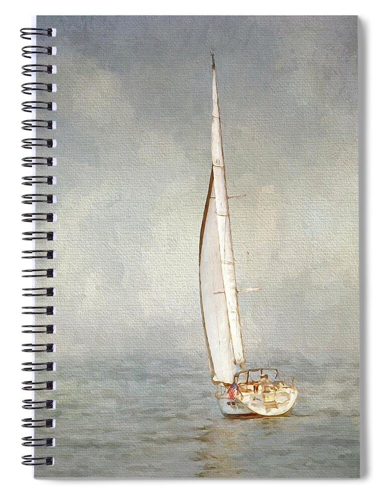 Sailboat. Sail Spiral Notebook featuring the photograph Carpe Diem by Karen Lynch