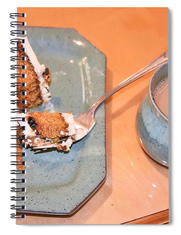 Coffee Spiral Notebook featuring the photograph Carrot Cake and Coffee by Kim Bemis