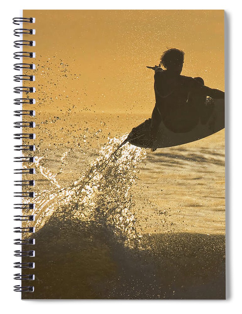 Surf Surfer Surf Spiral Notebook featuring the photograph Catching Air #1 by Beth Sargent