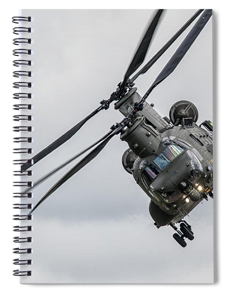 Ch47 Spiral Notebook featuring the digital art CH47 Chinook #1 by Airpower Art
