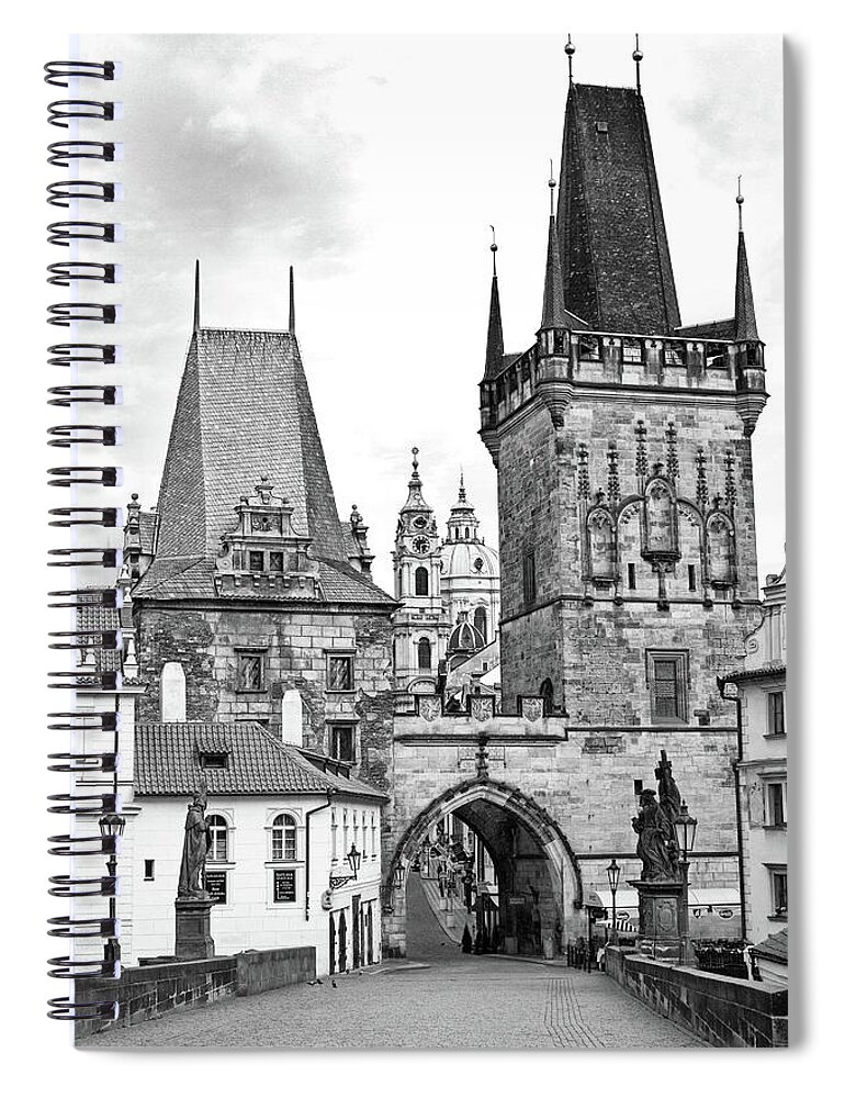 Prague Spiral Notebook featuring the photograph Charles Bridge, Prague #1 by Jurgen Lorenzen