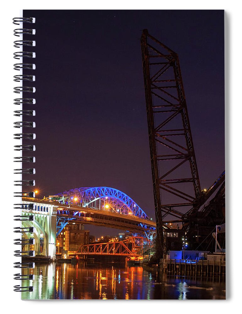 Cleveland Spiral Notebook featuring the photograph City of Bridges #1 by Stewart Helberg