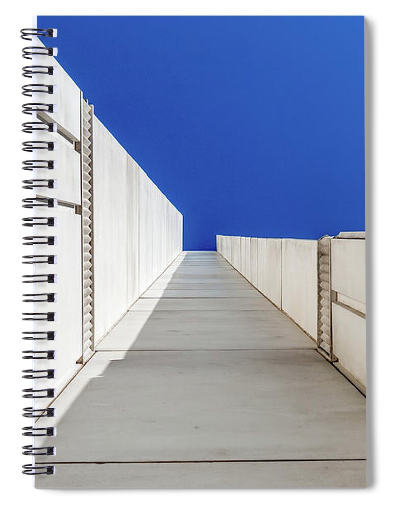 Architecture Spiral Notebook featuring the photograph Blue and White and SKy by Len Tauro