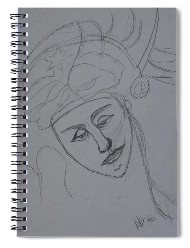 Drawing Spiral Notebook featuring the drawing Classical #1 by Roger Cummiskey