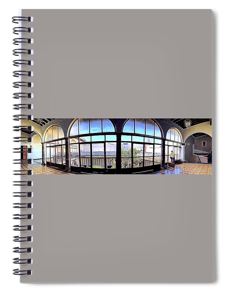 Culture Spiral Notebook featuring the digital art Colonial Hacienda #1 by William Horden