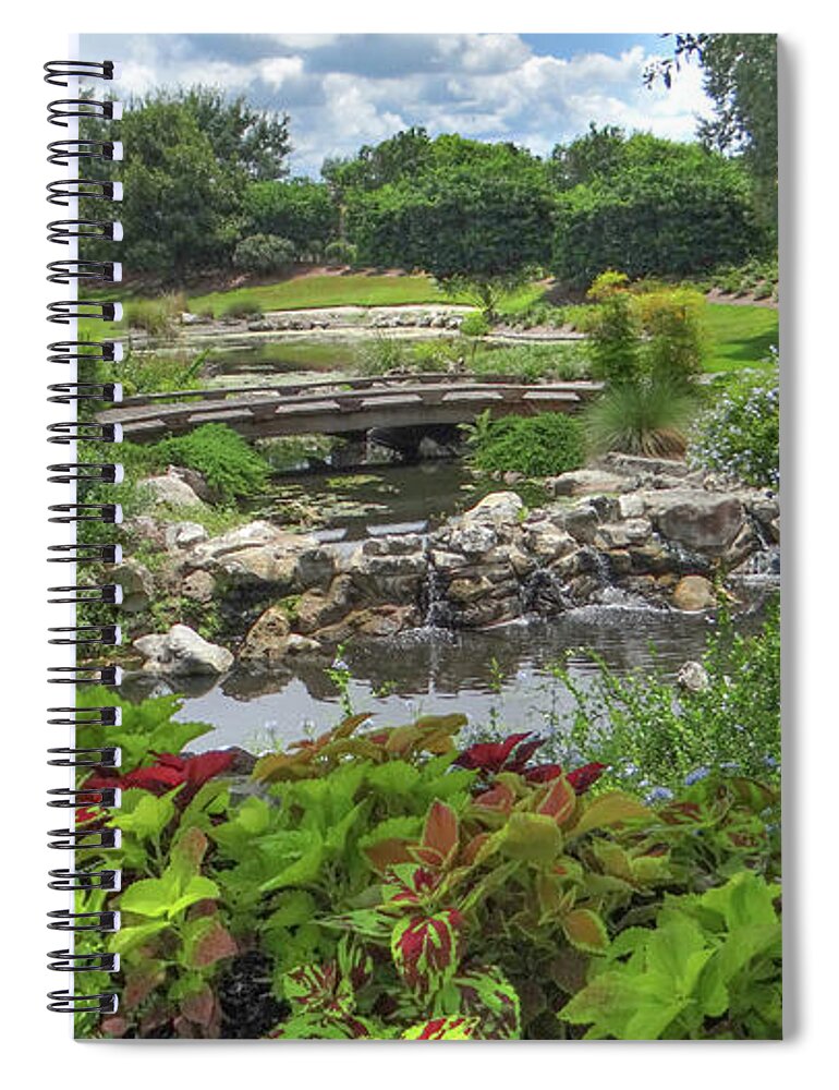 Flowers Spiral Notebook featuring the photograph CROSS OVER the BRIDGE #2 by Dennis Dugan