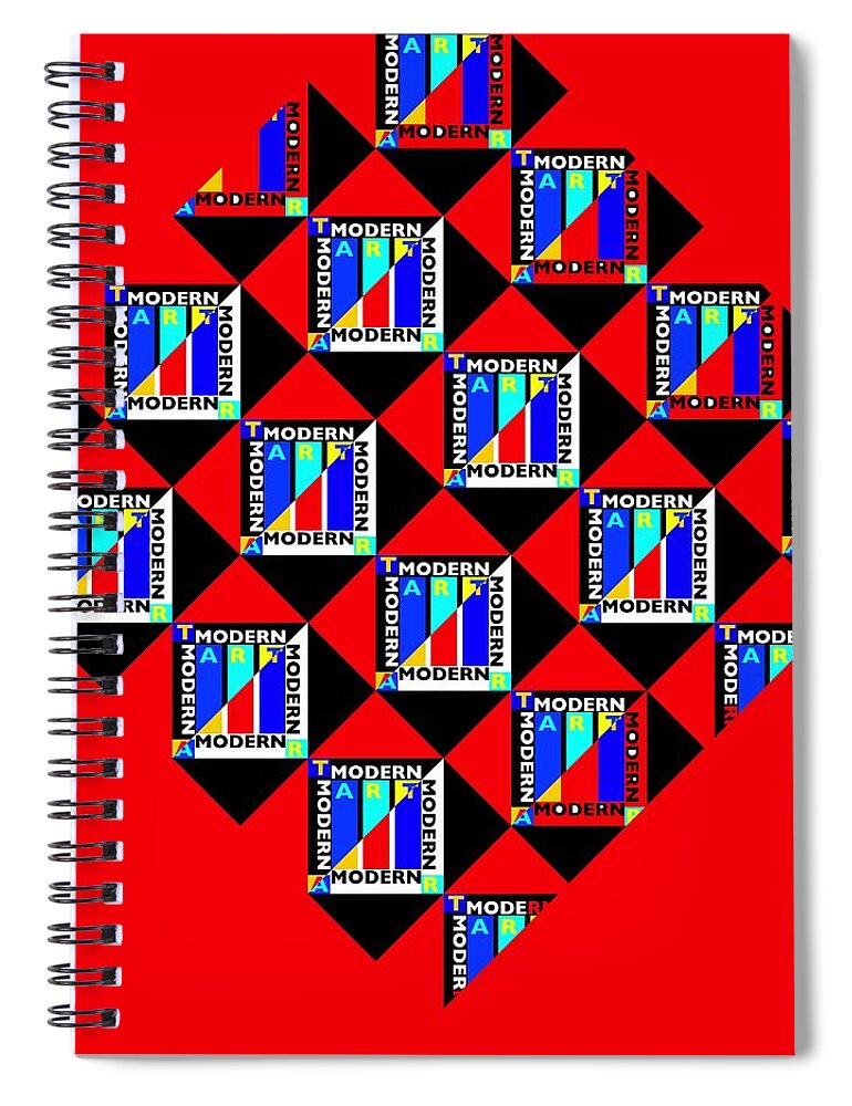 Primary Colors Spiral Notebook featuring the painting Diamond Red #1 by Charles Stuart