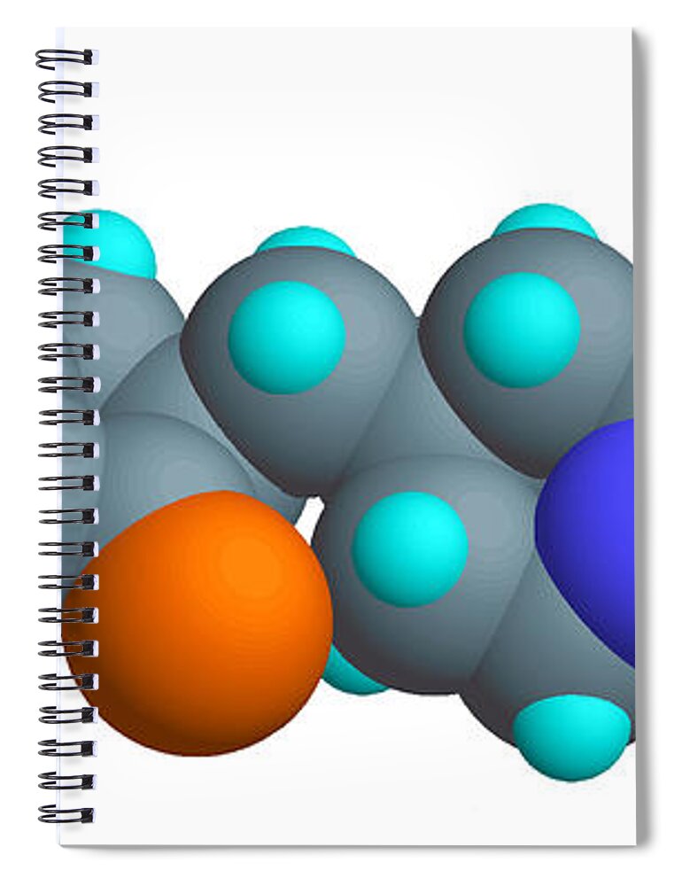 Molecule Spiral Notebook featuring the photograph Donepezil Molecular Model #1 by Scimat