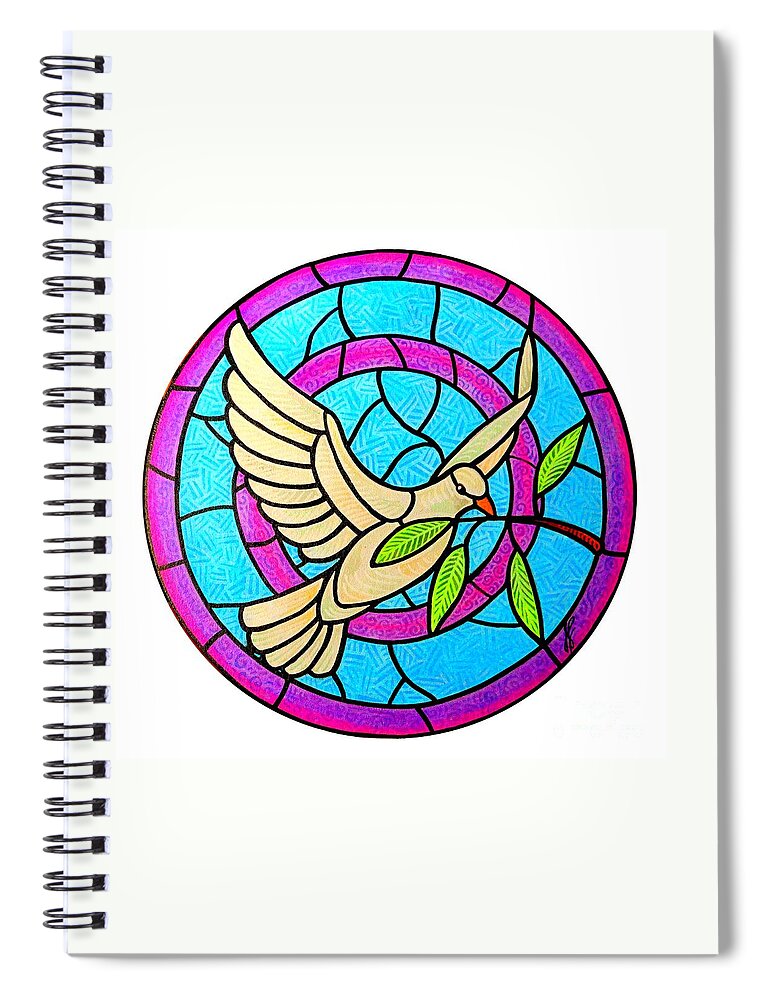 Peace Spiral Notebook featuring the painting Dove of Peace by Jim Harris