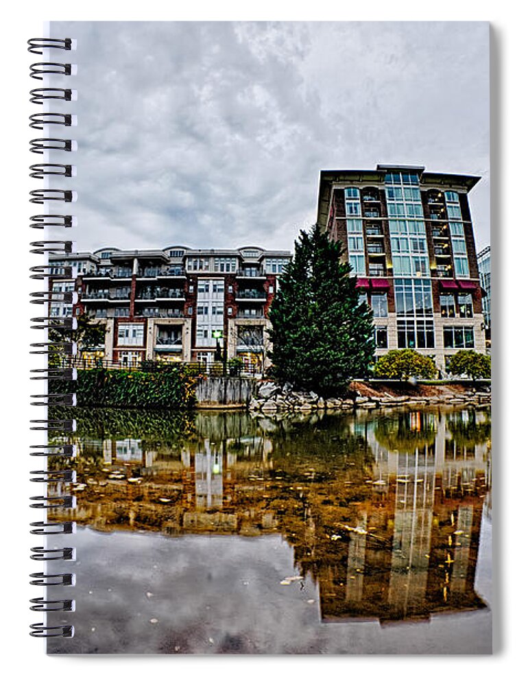 Downtown Spiral Notebook featuring the photograph Downtown Of Greenville South Carolina Around Falls Park #1 by Alex Grichenko