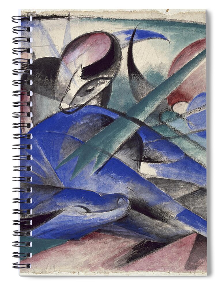 Franz Marc Spiral Notebook featuring the drawing Dreaming Horse #3 by Franz Marc