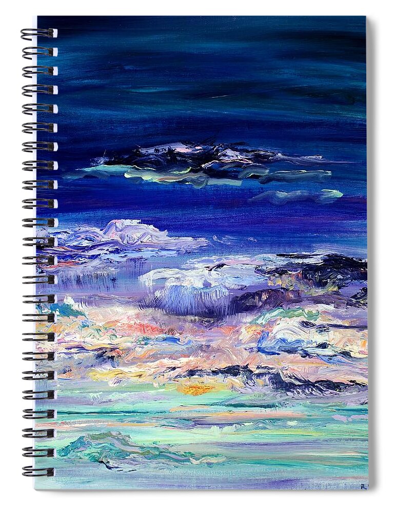 Dusk Spiral Notebook featuring the painting Dusk Imagining by Regina Valluzzi