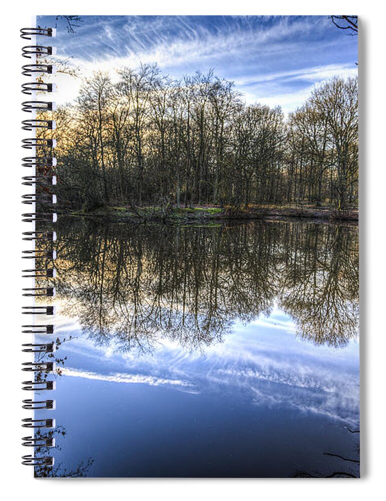 Frost Spiral Notebook featuring the photograph Early Morning Forest Pond #1 by David Pyatt