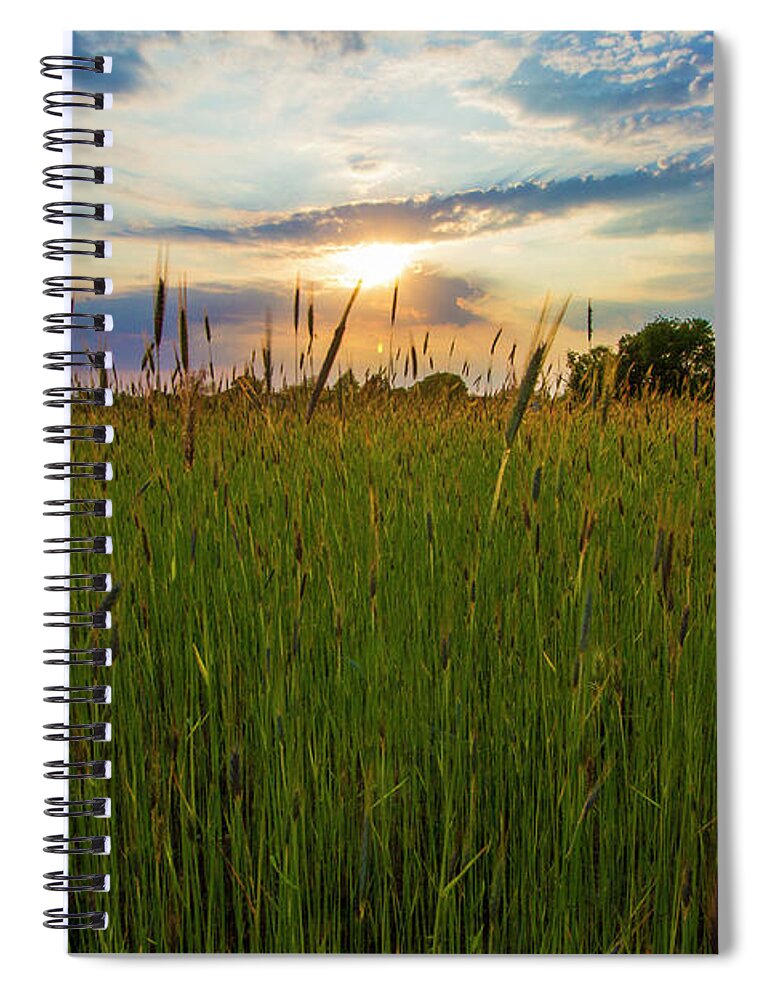 East Spiral Notebook featuring the photograph East Moriches Sunset #1 by Robert Seifert