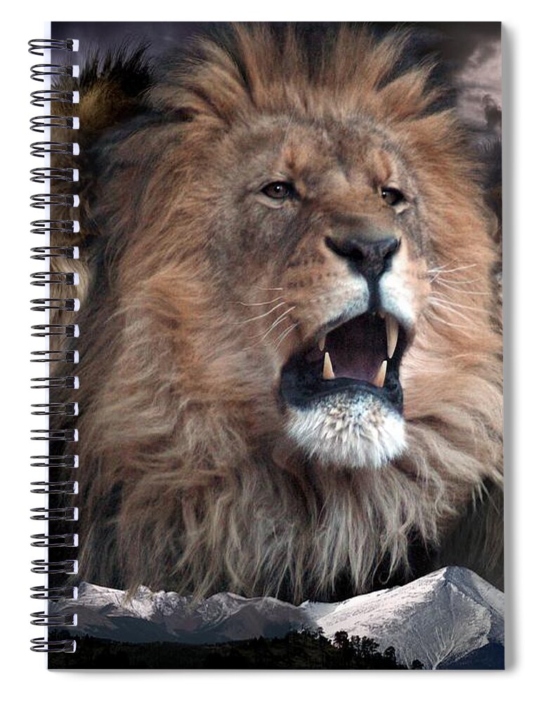 Lions Spiral Notebook featuring the digital art Enough #1 by Bill Stephens
