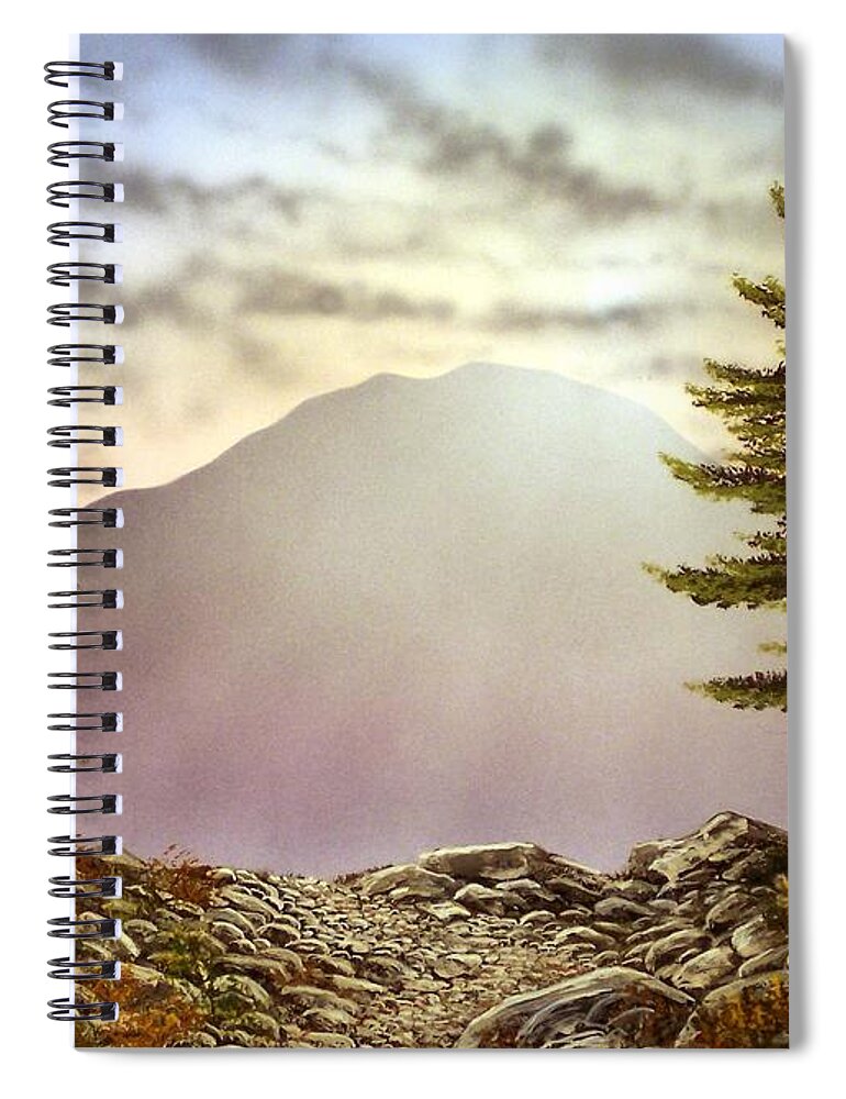 Mountains Spiral Notebook featuring the painting Evening Trail #2 by Frank Wilson