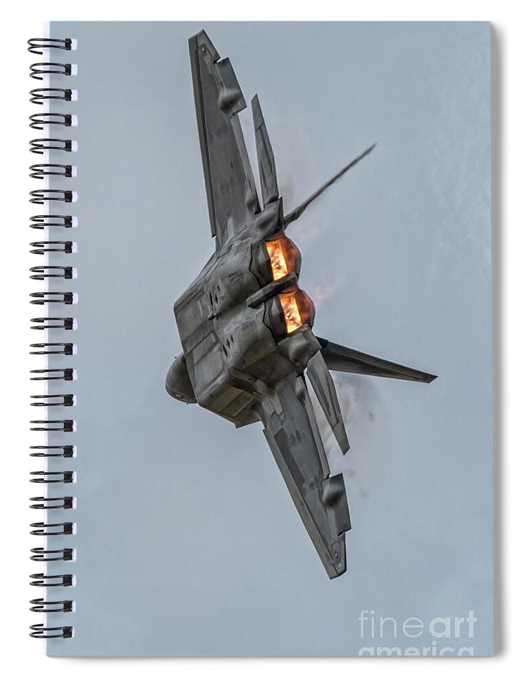 F22 Spiral Notebook featuring the digital art F-22 Raptor #1 by Airpower Art