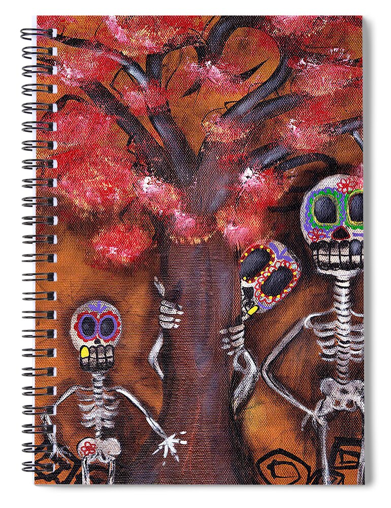 Day Of The Dead Spiral Notebook featuring the painting Family Tree by Abril Andrade