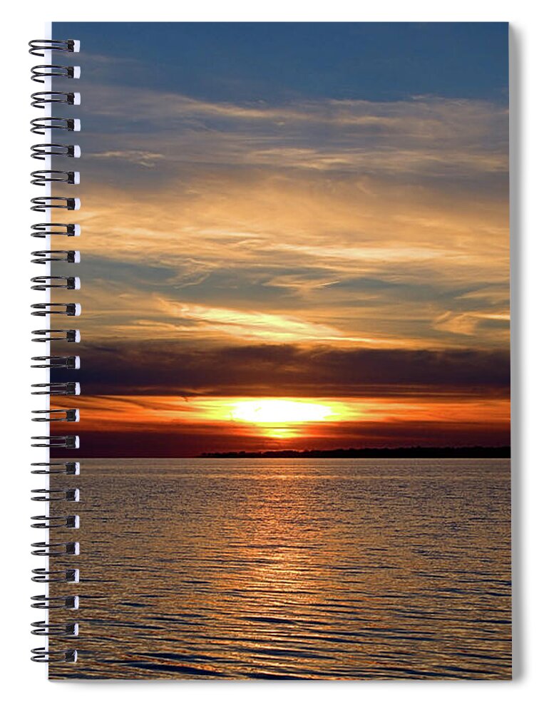Seas Spiral Notebook featuring the photograph Fire Island Sunset #1 by Newwwman