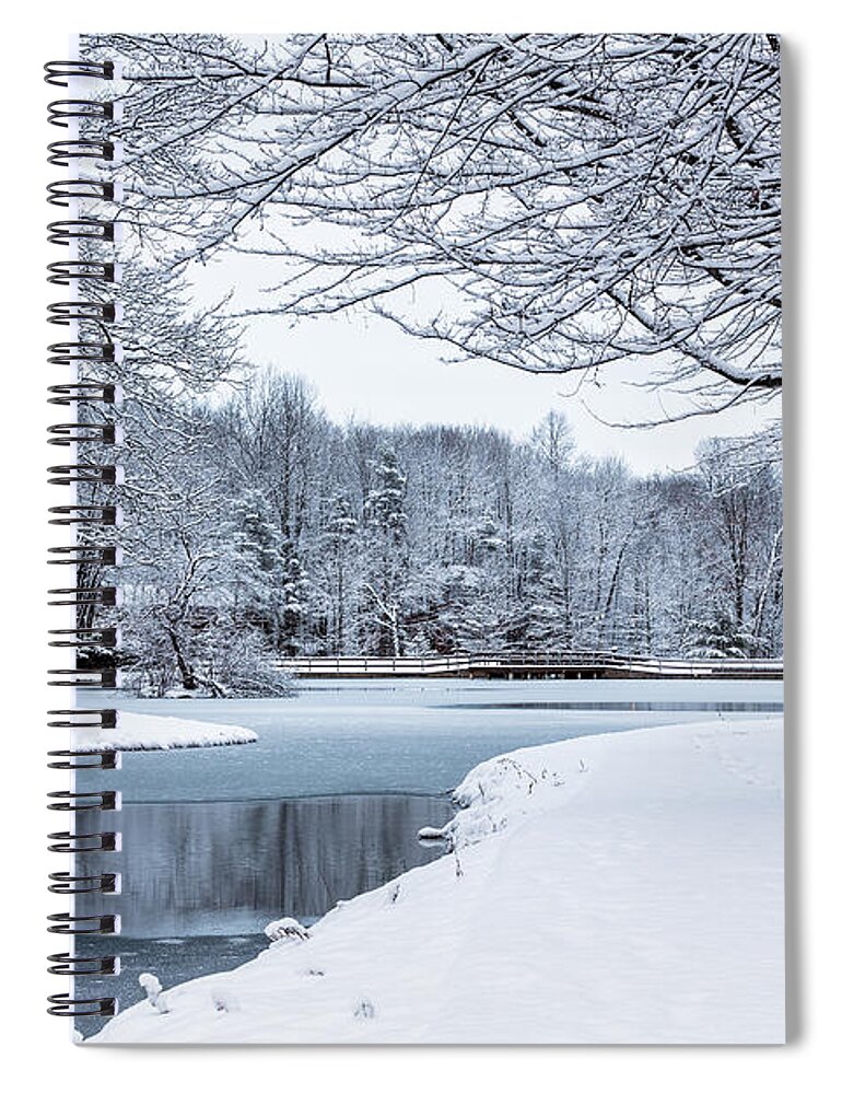 Oberon Spiral Notebook featuring the photograph First Snow by Everet Regal