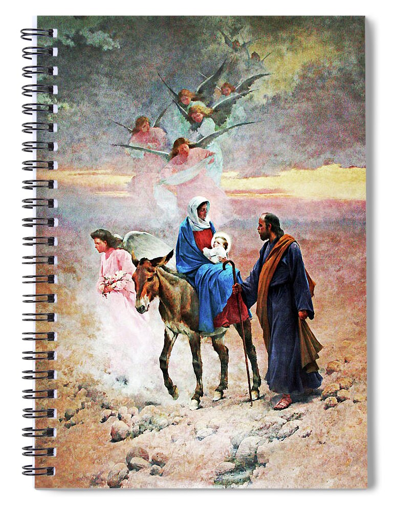 Christmas Spiral Notebook featuring the photograph Flight into Egypt #1 by Munir Alawi