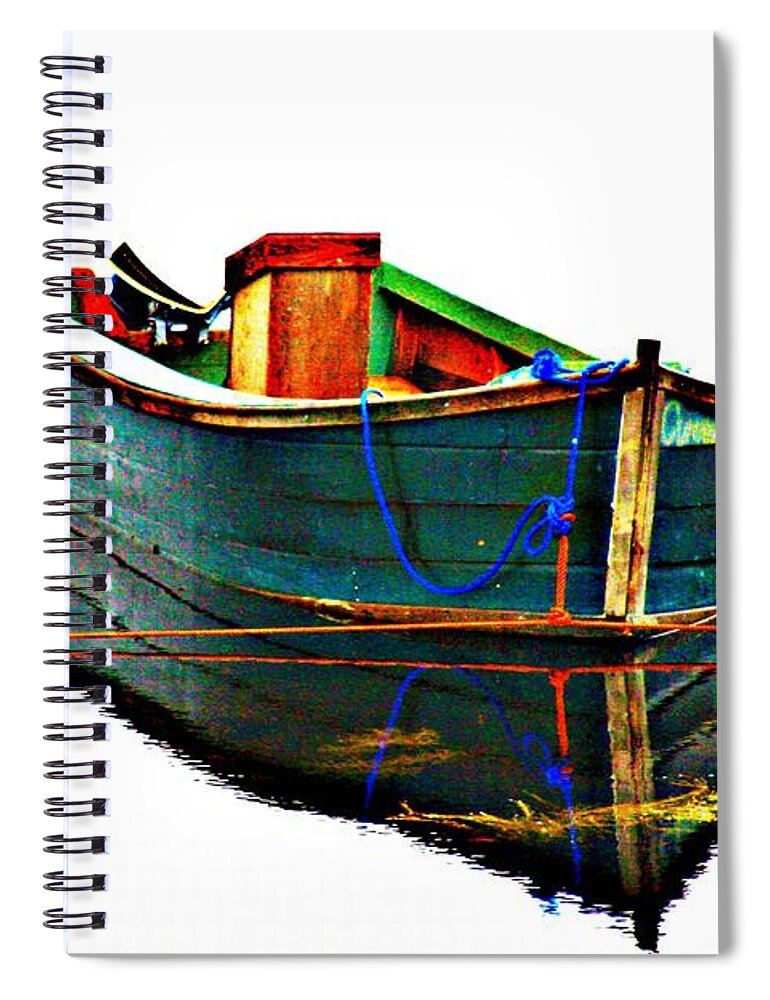 Boat Spiral Notebook featuring the digital art Floating by Tatiana Travelways