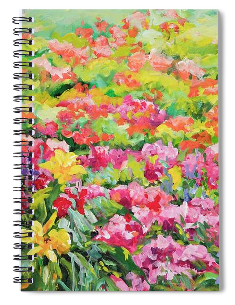 Flowers Spiral Notebook featuring the painting Floral Garden #2 by Ingrid Dohm