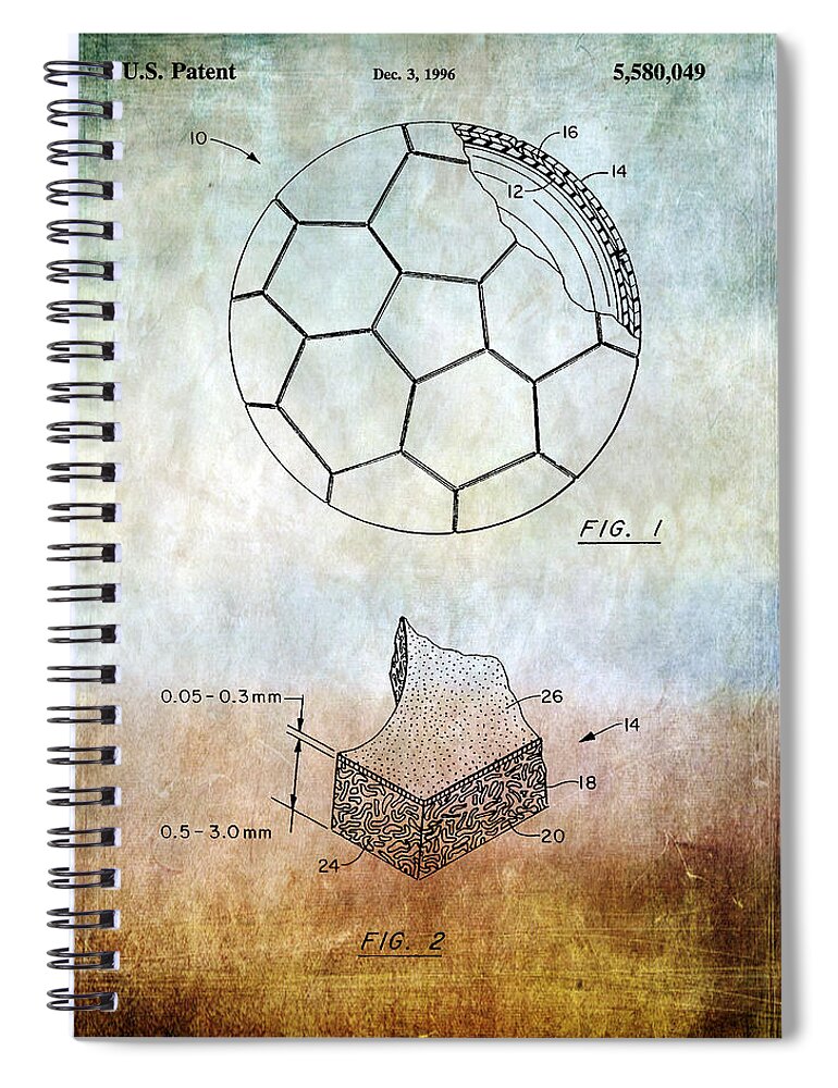 Football Spiral Notebook featuring the photograph Football patent #1 by Chris Smith