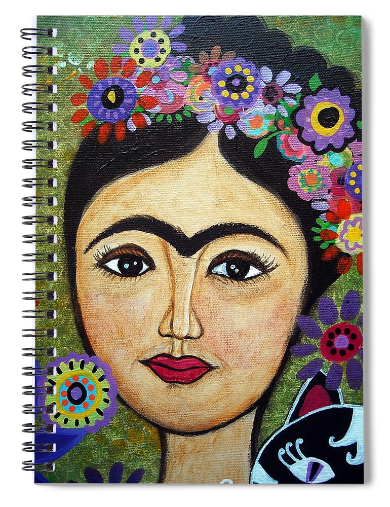Frida Spiral Notebook featuring the painting Frida Kahlo #1 by Pristine Cartera Turkus